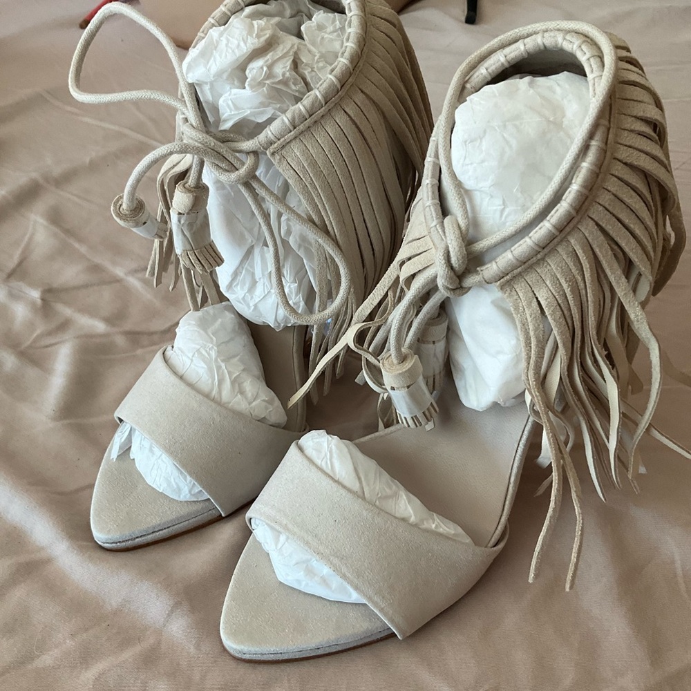 NWT Zara Fringed Heels - Picture 3 of 6